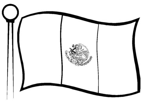 Bandera De Mexico Para Colorear Bandera De Mexico Dibujo Mexico Bandera