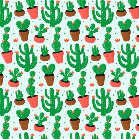 Cactus Pattern Pack Free Vector
