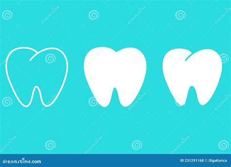 Ingesteld Pictogram Van Het Symbool Van De Tandheelkunde Van De