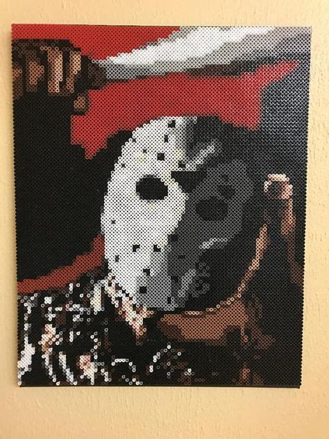 Jason Voorhees Friday The 13th Portrait Made From Thousands Of Beads