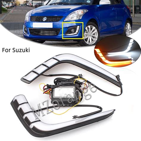 Pcs Led Drl Fog Lights For Suzuki Swift Auto Daytime