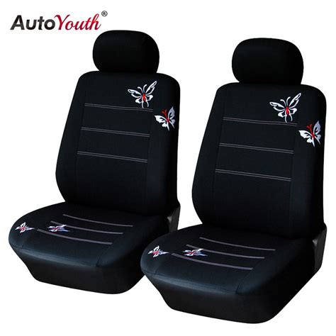 autoyouth butterfly embroidered car seat cover universal fit most vehicles seats interior