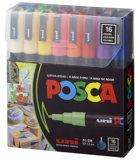 Posca 16 Color Paint Marker Set Pc 3m Fine