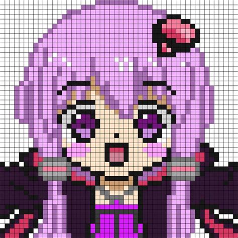 Yuzuki Yukari Kandi Pattern Pixel Art Anime Pixel Art Minecraft