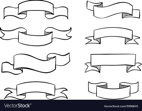 Hand Drawn Banner Scribble Vintage Scroll Vector Image