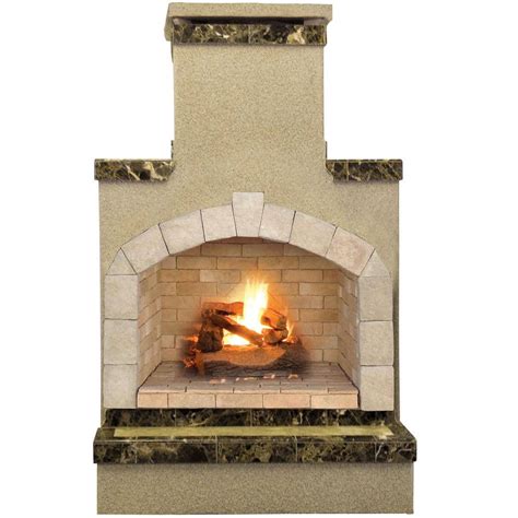 Cal Flame 48 In Propane Gas Outdoor Fireplace In Porcelain Tile Frp908