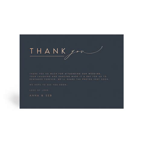 Calla Foil Minimal Wedding Thank You Cards Papernote