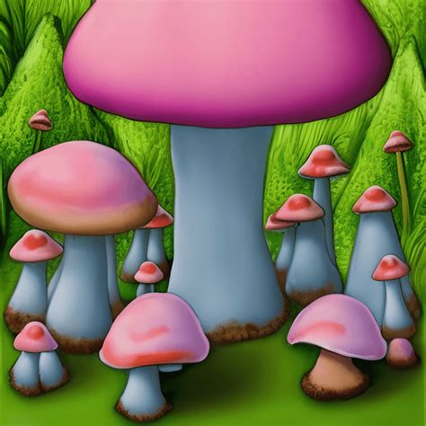 Alice In Wonderland Amongst Mushrooms Creative Fabrica