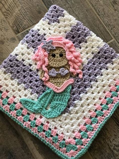 Mermaid Blanket Mermaid Baby Blanket Crocheted Baby Etsy