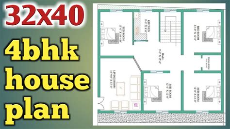 32x40 House Floor Plans 32x40 Ghar Ka Naksha 1280 Sq Ft House Plans