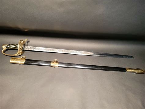 Antique Style W J Mcelroy Confederate Officers Sword With Scabbard