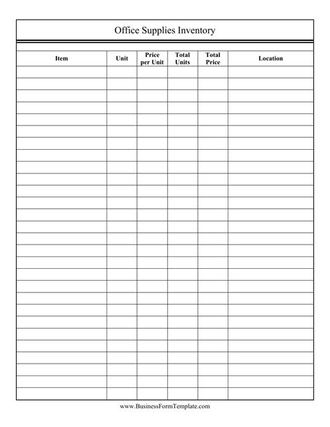 Office Supplies Inventory Template Download Printable Pdf Templateroller