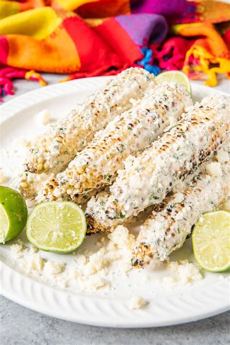 The corn is grilled to charred juiciness then slathered with a creamy chili, cilantro, lime sauce then for this elote recipe, i wanted mexican elote that was delicious and easy. A platter of this grilled Mexican street corn recipe (aka Elotes) is classic Mexican st ...