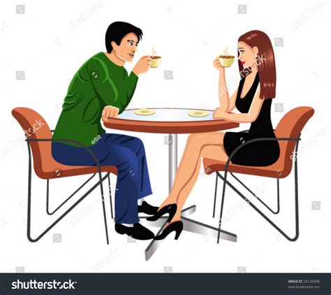 Man And Woman Drinking Coffee Stock Vector Illustration 24126958