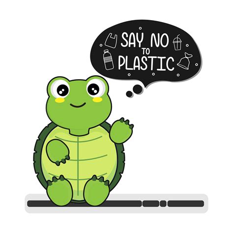 Turtle Say No To Plastic Plastic Pollution In Ocean Environmental