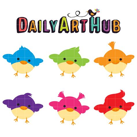 Cute Little Birds Clip Art Set Daily Art Hub