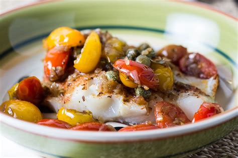 Striped Bass Fillets With Tomatoes And Capers The Beach House Kitchen