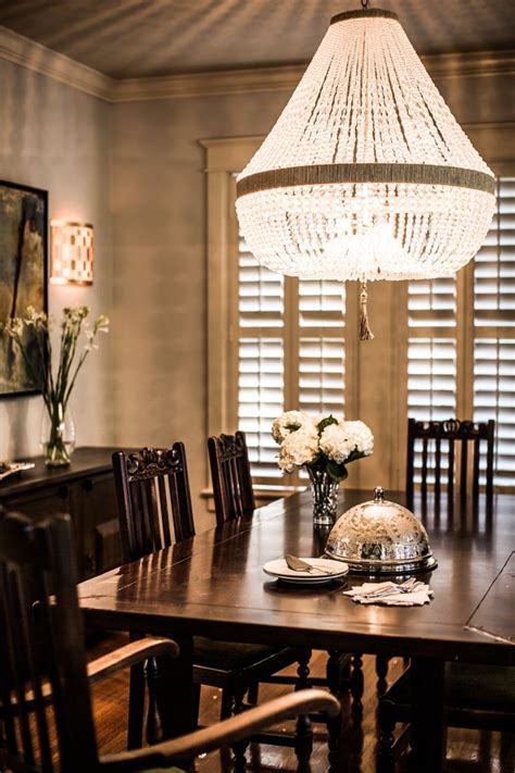 Dining Room Statement Crystal Chandelier Interior Home Decor