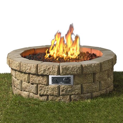 The Outdoor Greatroom Company Hudson Stone 46 Inch Natural Gas Fire Pit
