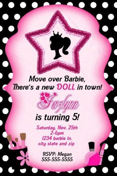 Barbie Birthday Invitation Wording 6 Year Old Barbie Birthday Invitations Barbie Invitations