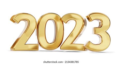 2023 Golden Bold Letters Symbol 3dillustration Stock Illustration