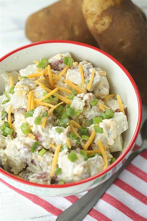 Place the potatoes on a rimmed baking sheet and drizzle with the olive oil. The Best Loaded Baked Potato Salad - The Farm Girl Gabs®