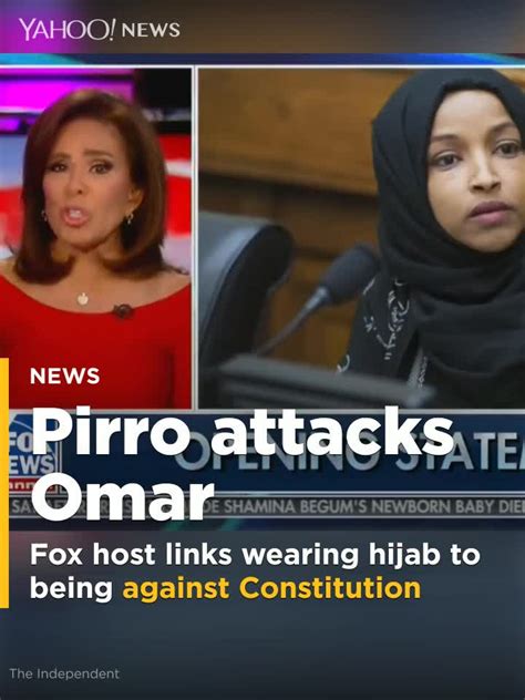 Fox News Host Jeanine Pirro Suggests Rep Ilhan Omars Hijab Means She