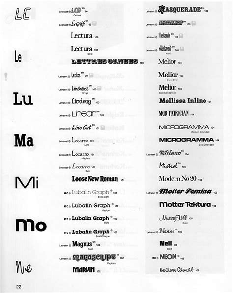Font Catalog