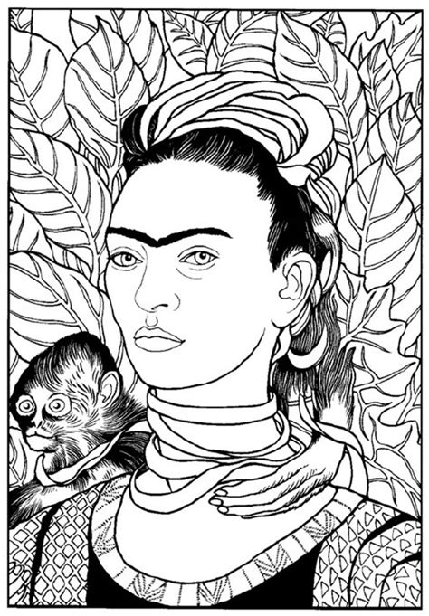 Frida Kahlo Free Coloring Pages