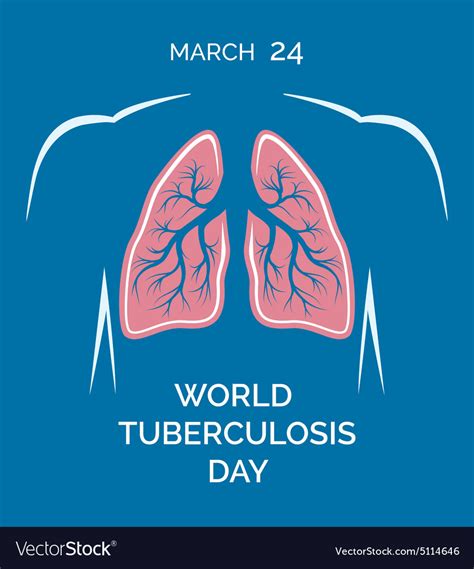 World Tuberculosis Day 24 March Human Lungs Vector Image