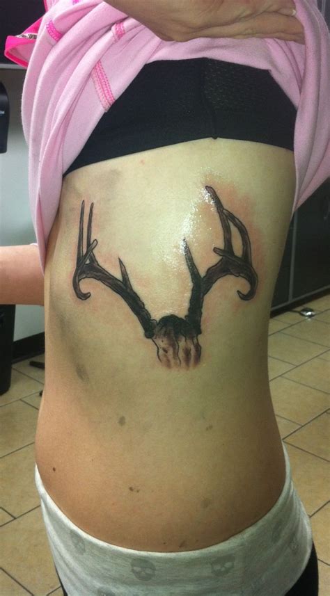 My Deer Antler Tattoo Done By Joel At Happily Ever Tattoos In Harris Mn Tattoos Antler