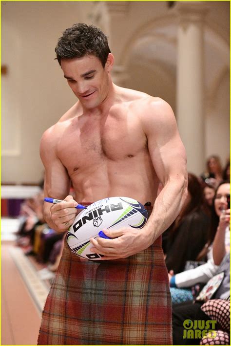 Thom Evans And Brother Max Evans Go Shirtless In Kilts For Fashion Show