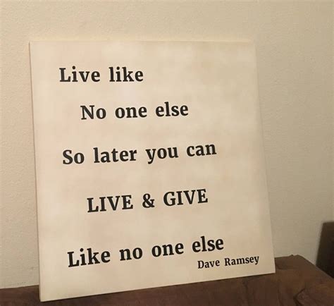 Live Like No One Else Wall Quote Dave Ramsey