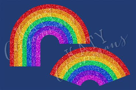 Glitter Rainbows Clip Art And Papers Masterbundles