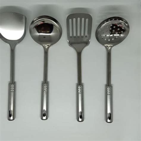 [isi 4] Kitchenware Isi 4 Stainless Steel Spatula Set Alat Masak