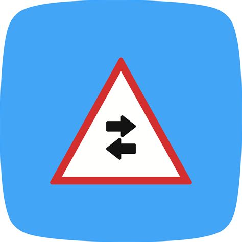 Vector Two Way Traffic Crosses One Way Road Sign Icon 425108 Vector Art