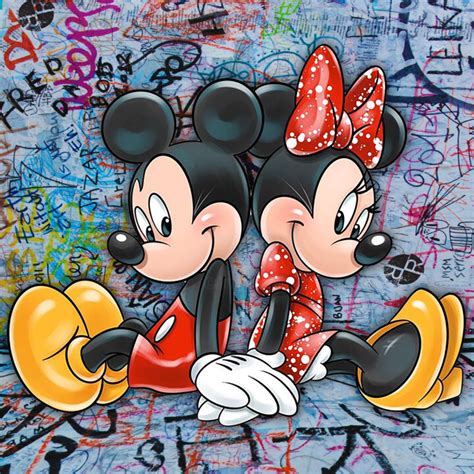 Mickey And Minnie Mouse Pop Art Graffiti Painting By Tony Rubino