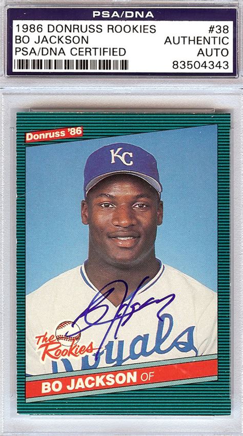 Check spelling or type a new query. Bo Jackson Autographed 1986 Donruss Rookie Card #38 - PSA/DNA Certified
