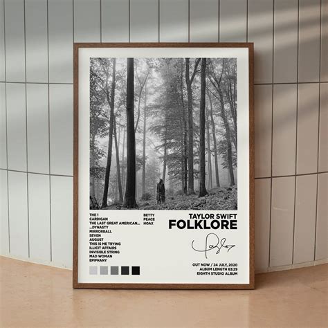 Folklore Album Cover Poster / Custom Poster, Home Decor, Wall Art Print