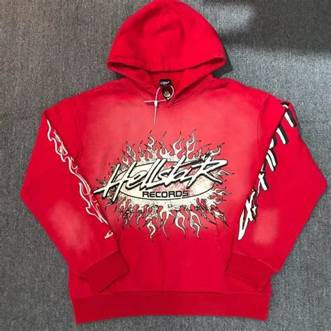 New Hellstar Records Red Hoodie Etsy