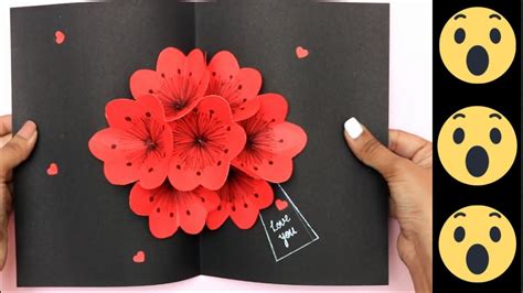 Pop Up Flower Card 3d Card Pop Up Card Diy Youtube
