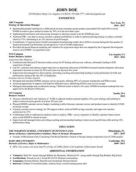Consulting Resume The Perfect Step By Step Guide