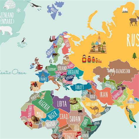 Simpleshapes Countries Of The World Map Poster Wall Decal Wayfair