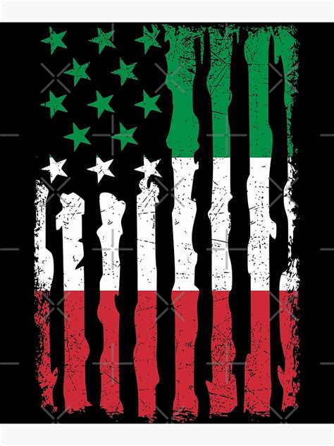 Italian American Pride Usa Flag Italy Roots Poster For Sale By