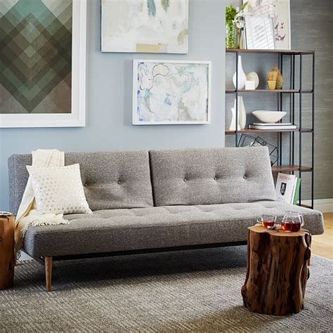 It seems like there is a mat, then a foam mattress that folds up into three parts, and then. Mid-Century Full Futon Sofa (82") | Futon bedroom, Futon ...