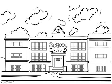School Building coloring page