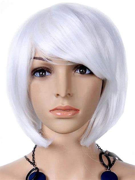 New Women Modern Wigs Common Wig Hair White Short Wig Usps Free Free
