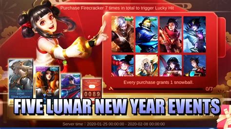 Five Lunar New Year Events 🐉 Free Skins And More Mlbb Youtube