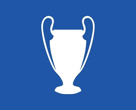 Champions League Trophy White Logo Symbol Abstract Design Vector