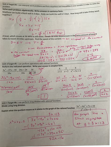 Lesson 6 homework answers this helps workbook answer key unit 8 note: Schermann, April / Honors Algebra 2